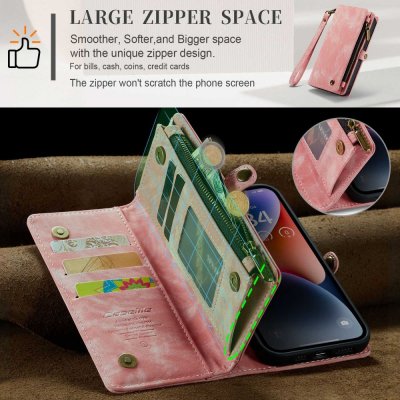 Köp CaseMe Multi-Slot 2 i 1 Plånboksfodral iPhone 14 Rosa Online
