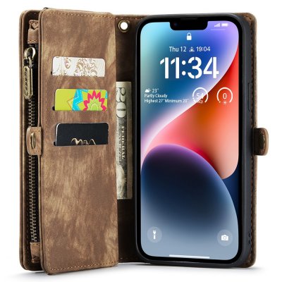 Köp CaseMe Multi-Slot 2 i 1 Plånboksfodral iPhone 15 Pro Brun Online