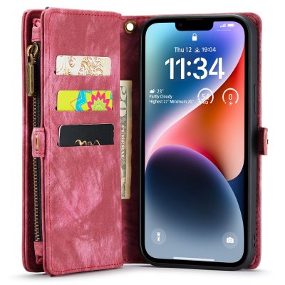 Köp CaseMe Multi-Slot 2 i 1 Plånboksfodral iPhone 15 Pro Röd Online