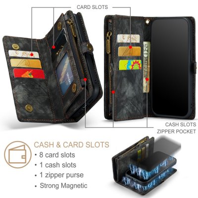 Köp CaseMe Multi-Slot 2 i 1 Plånboksfodral iPhone 15 Pro Svart Online