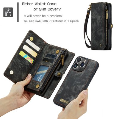 Köp CaseMe Multi-Slot 2 i 1 Plånboksfodral iPhone 15 Pro Svart Online