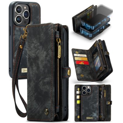 Köp CaseMe Multi-Slot 2 i 1 Plånboksfodral iPhone 15 Pro Svart Online