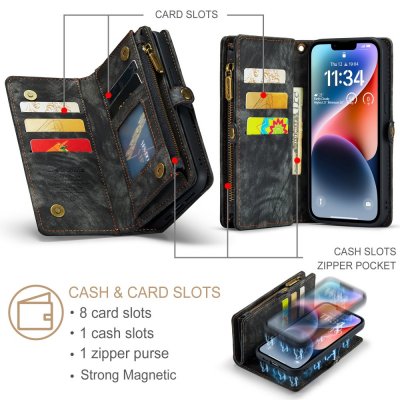 Köp CaseMe Multi-Slot 2 i 1 Plånboksfodral iPhone 15 Svart Online