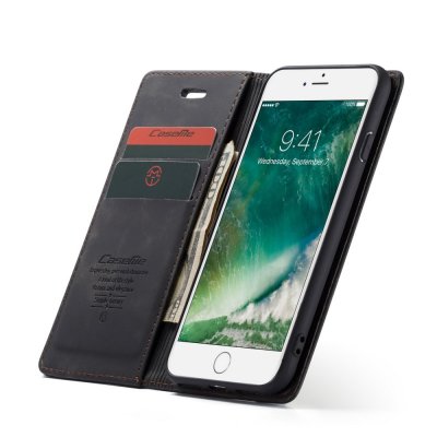 CaseMe Retro Slim Plånboksfodral iPhone 7/8/SE 2020 Svart bild 6