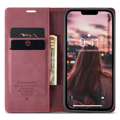 Köp CaseMe Slim Plånboksfodral iPhone 14 Plus Röd Onlie