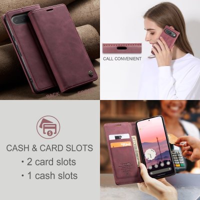 Slim Plånboksfodral Google Pixel 9 Pro Röd