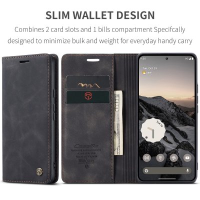 Slim Plånboksfodral Google Pixel 9a svart