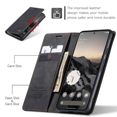 Slim Plånboksfodral Google Pixel 9a svart
