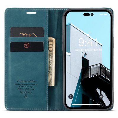 Köp CaseMe Slim Plånboksfodral iPhone 14 Pro Blå Online