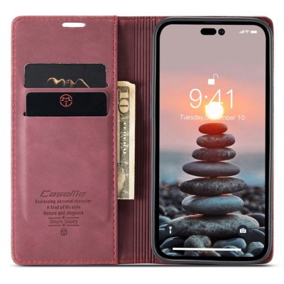Köp CaseMe Slim Plånboksfodral iPhone 14 Pro Röd Online