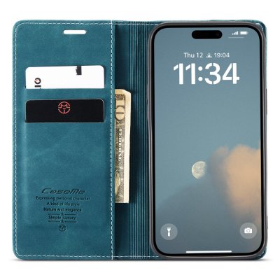 Slim Plånboksfodral iPhone 16 Plus Blå