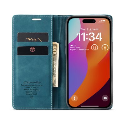Slim Plånboksfodral iPhone 16 Pro Blå