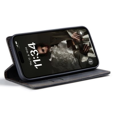 Slim Plånboksfodral iPhone 16 Plus Svart