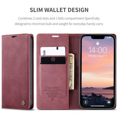 CaseMe Slim rött fodral med flera kortplatser till iPhone 16e