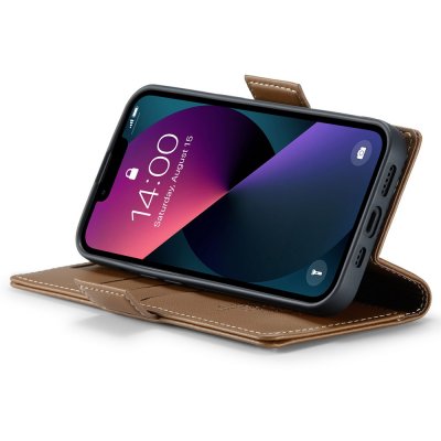 Köp CaseMe Slim Plånboksfodral RFID-skydd iPhone 15 Brun Online
