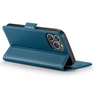 Köp CaseMe Slim Plånboksfodral RFID-skydd iPhone 15 Pro Blå Online