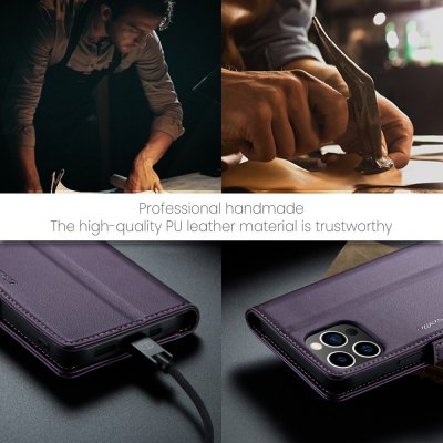 Köp CaseMe Slim Plånboksfodral RFID-skydd iPhone 15 Pro Lila online