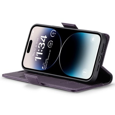 Köp CaseMe Slim Plånboksfodral RFID-skydd iPhone 15 Pro Lila online
