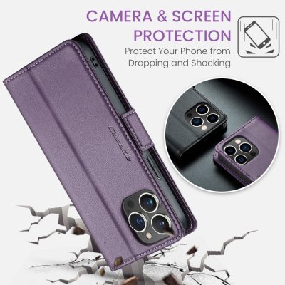 Köp CaseMe Slim Plånboksfodral RFID-skydd iPhone 15 Pro Lila online
