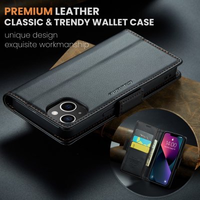 Köp CaseMe Slim Plånboksfodral RFID-skydd iPhone 15 Svart Online
