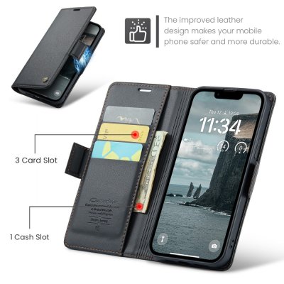 Plånboksfodral RFID-skydd iPhone 17e Svart
