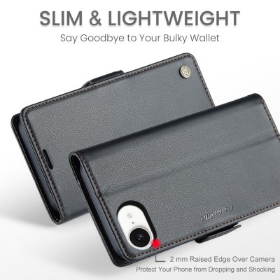 Plånboksfodral RFID-skydd iPhone 17e Svart