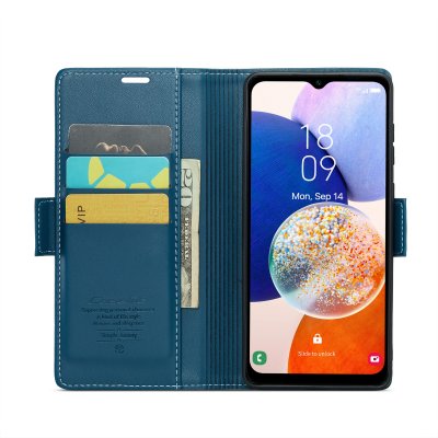 Köp CaseMe Slim Plånboksfodral RFID-skydd Samsung Galaxy A14 Blå Online