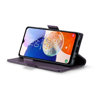 Köp CaseMe Slim Plånboksfodral RFID-skydd Samsung Galaxy A14 Lila Online