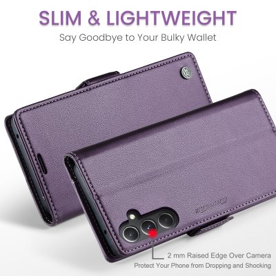 Köp CaseMe Slim Plånboksfodral RFID-skydd Samsung Galaxy A14 Lila Online