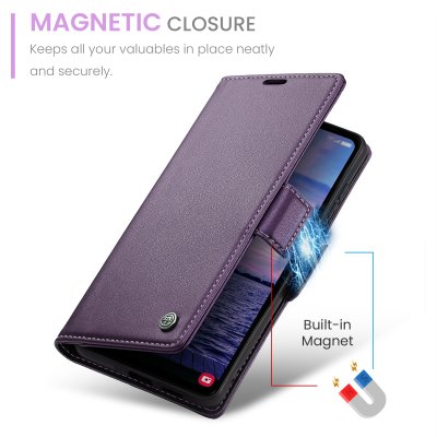 Köp CaseMe Slim Plånboksfodral RFID-skydd Samsung Galaxy A14 Lila Online