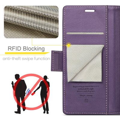 Köp CaseMe Slim Plånboksfodral RFID-skydd Samsung Galaxy A14 Lila Online