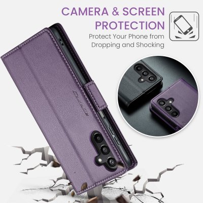 Köp CaseMe Slim Plånboksfodral RFID-skydd Samsung Galaxy A15 Lila Online