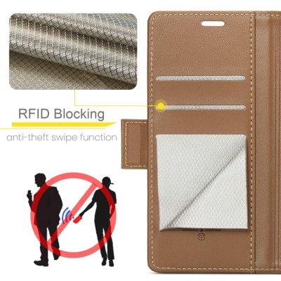 Köp CaseMe Slim Plånboksfodral RFID-skydd Samsung Galaxy S24 Brun Online