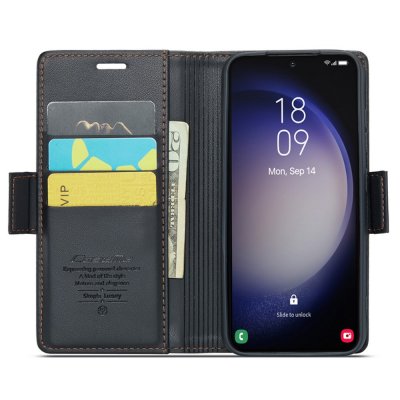 Köp CaseMe Slim Plånboksfodral RFID-skydd Samsung Galaxy S24 Plus Svart Online