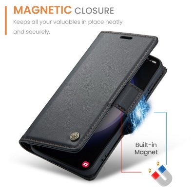 Köp CaseMe Slim Plånboksfodral RFID-skydd Samsung Galaxy S24 Plus Svart Online