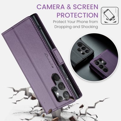 Köp CaseMe Slim Plånboksfodral RFID-skydd Samsung Galaxy S24 Ultra Lila Online