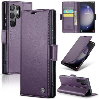 Köp CaseMe Slim Plånboksfodral RFID-skydd Samsung Galaxy S24 Ultra Lila Online