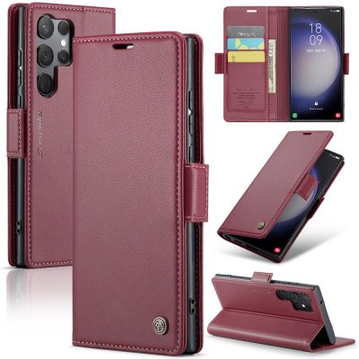 Köp CaseMe Slim Plånboksfodral RFID-skydd Samsung Galaxy S24 Ultra Röd Online