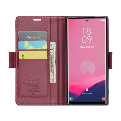 Plånboksfodral RFID-skydd Samsung Galaxy S25 Ultra Röd