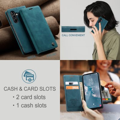 Köp CaseMe Slim Plånboksfodral Samsung Galaxy A54 Blå Online