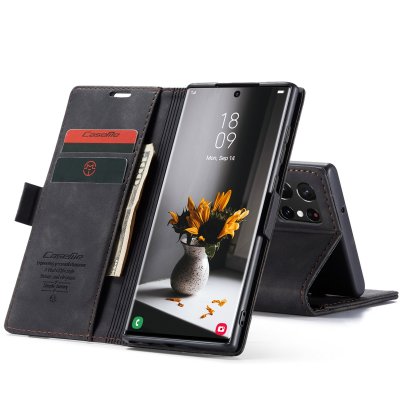 Köp CaseMe Slim Plånboksfodral Samsung Galaxy S22 Ultra Svart Online