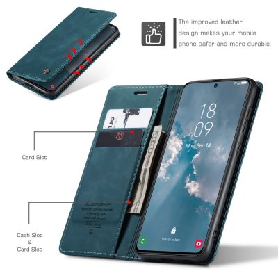 Köp CaseMe Slim Plånboksfodral Samsung Galaxy S24 Plus Blå Online