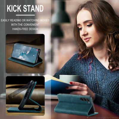 Köp CaseMe Slim Plånboksfodral Samsung Galaxy S24 Plus Blå Online