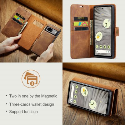 Magnet Wallet Google Pixel 7a Ljusbrun