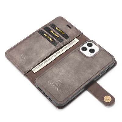 DG.MING 2-in-1 Magnet Wallet iPhone 13 Pro Brown - Techhuset.se