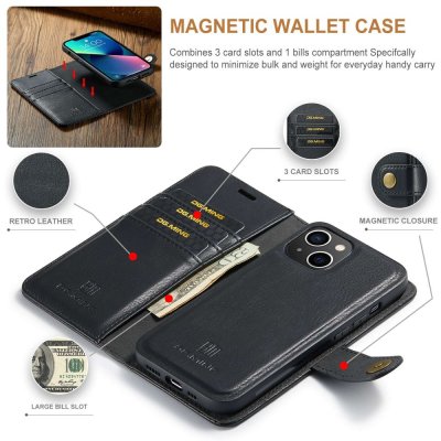 Köp DG.MING 2-in-1 Magnet Wallet iPhone 14 Black Online