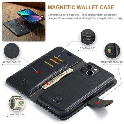 Köp DG.MING 2-in-1 Magnet Wallet iPhone 14 Plus Black Online