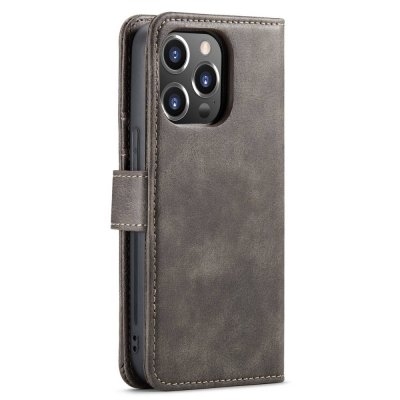 Köp DG.MING 2-in-1 Magnet Wallet iPhone 14 Pro Max Brown Online
