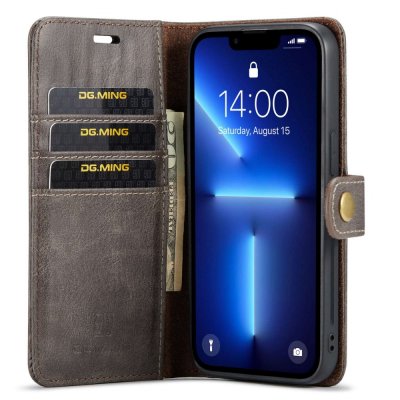 Köp DG.MING 2-in-1 Magnet Wallet iPhone 15 Pro Brown Online