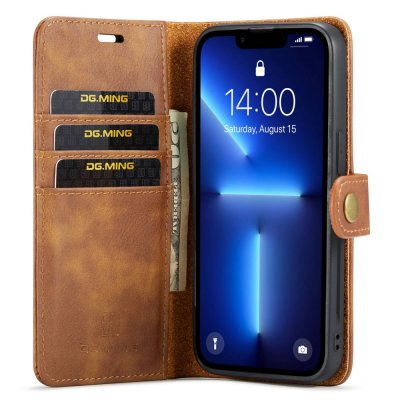 Köp DG.MING 2-in-1 Magnet Wallet iPhone 15 Pro Cognac Online